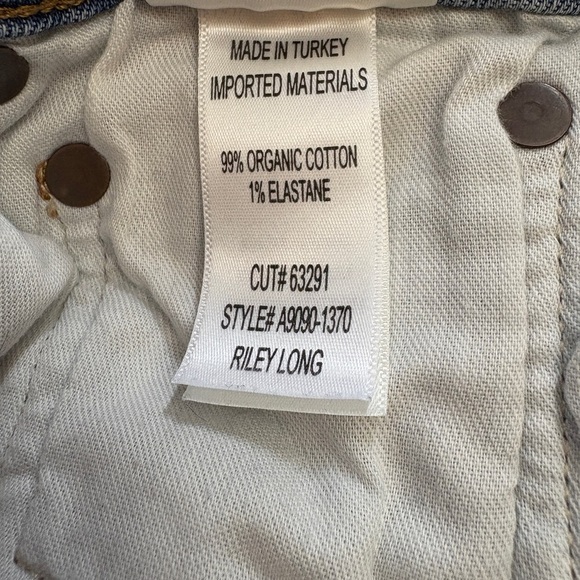 AGOLDE Riley Long High Rise Slim Straight Light Medium Blue Button Fly Size 27 - Picture 13 of 15